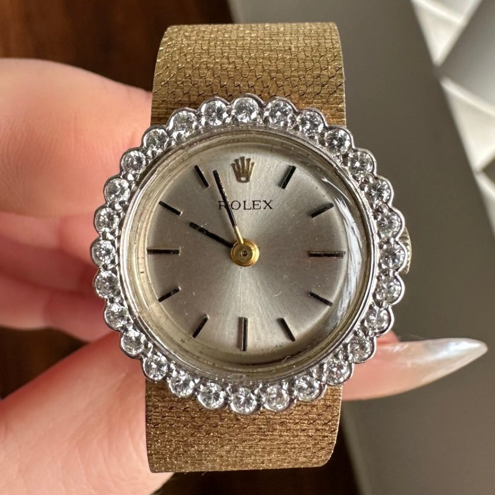 Women's Vintage Rolex Watch - 14kt Yellow Gold with Diamonds